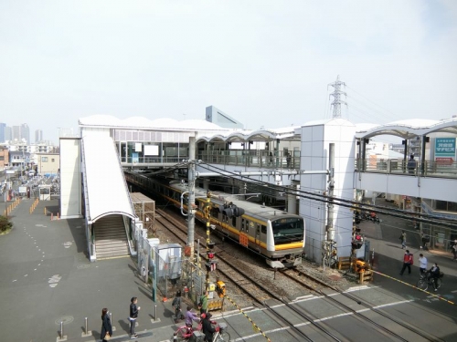 鹿島田駅前と南武線