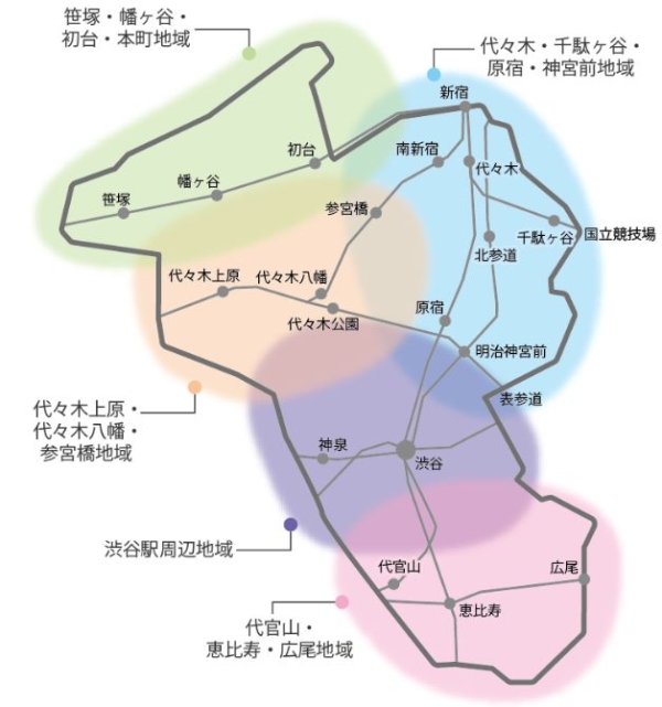 渋谷区の地域図