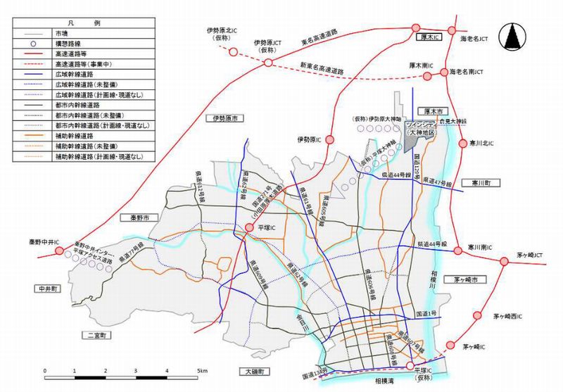 平塚市の道路網