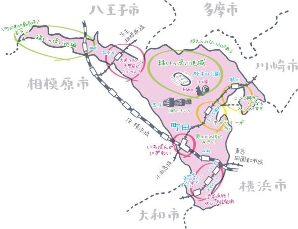 町田市の位置図
