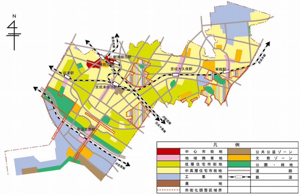 習志野市の土地利用計画図