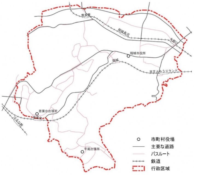 稲城市交通網図