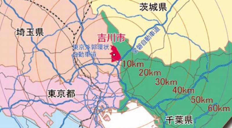 吉川市の位置図