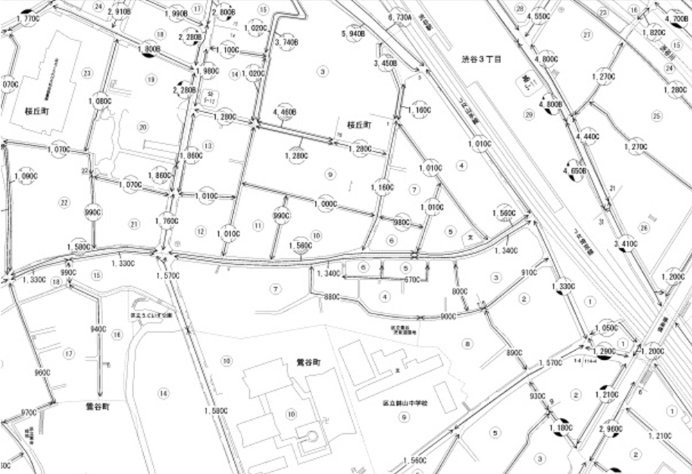 渋谷駅周辺の路線価図